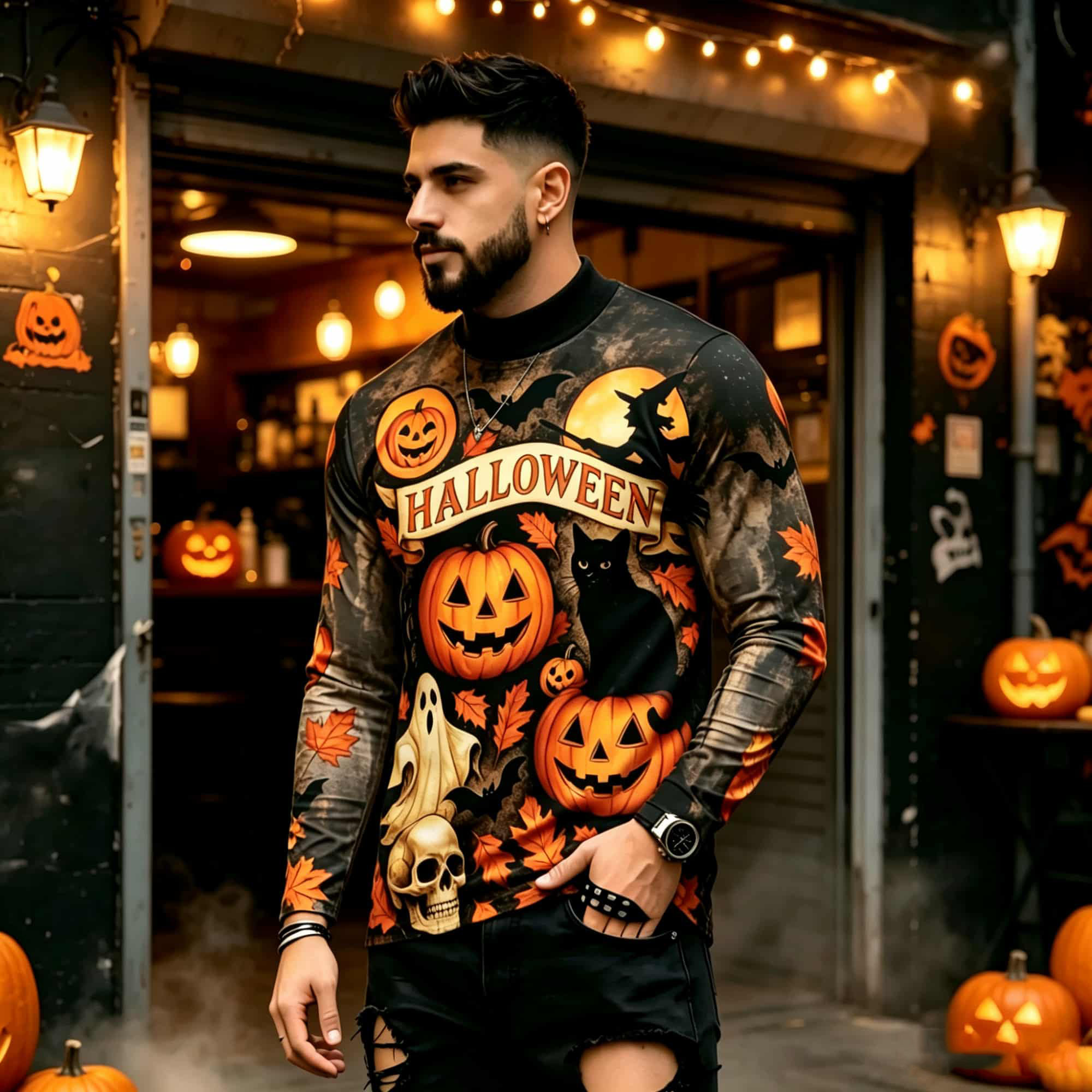 Street Fashion Trends - Casual Fashion Street Style Halloween Printed