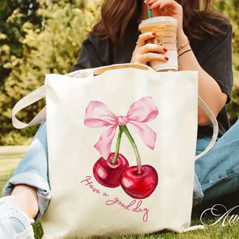 Canvas Tote Bag with Cherry Bo - огляд і ціна Tote Bag Canvas Print