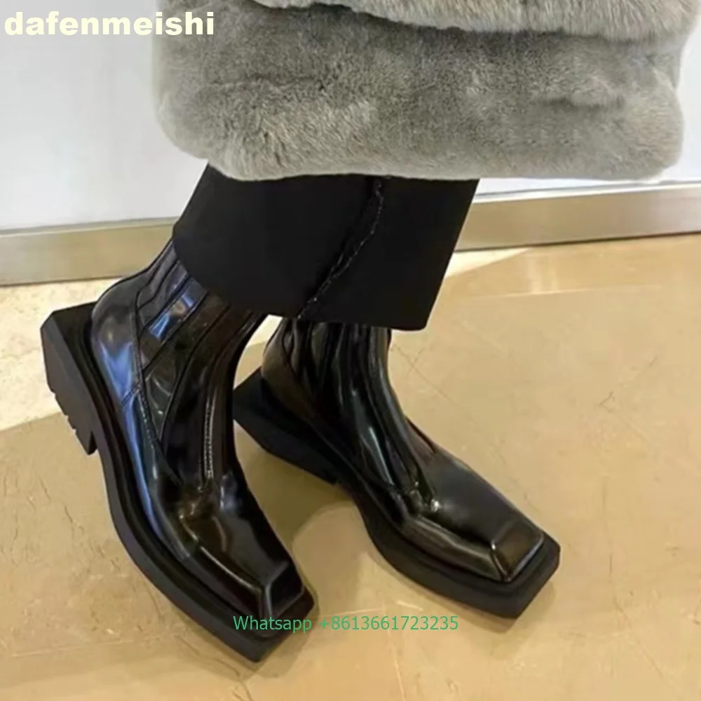 Black Patent Leather Square To - огляд і ціна Street Fashion Rome 2025