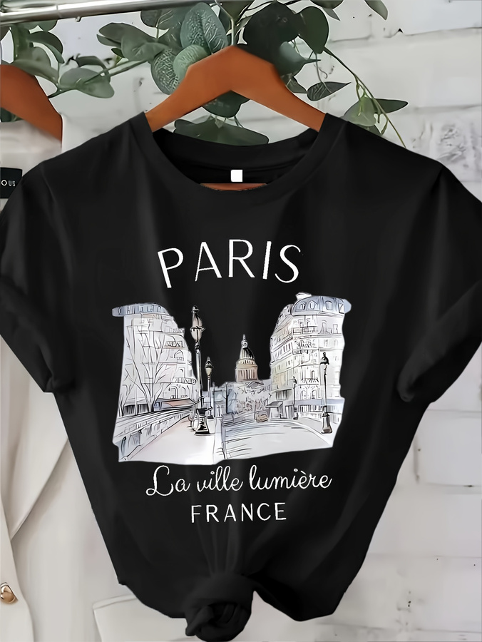 Women's Paris Print Crew Neck  - огляд і ціна Street Fashion Paris 2025