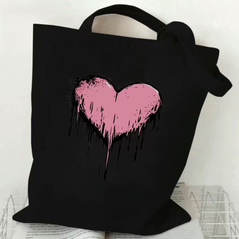 Leopard Print Heart Love Lette - огляд і ціна Tote Bag Canvas Print
