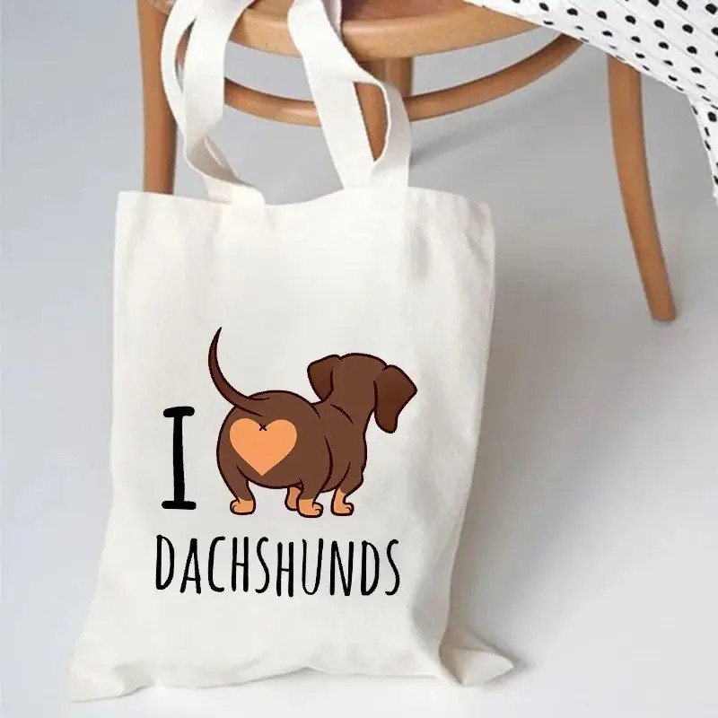 Cute Dachshund Funny Handbags  - огляд і ціна Tote Bag Canvas Print