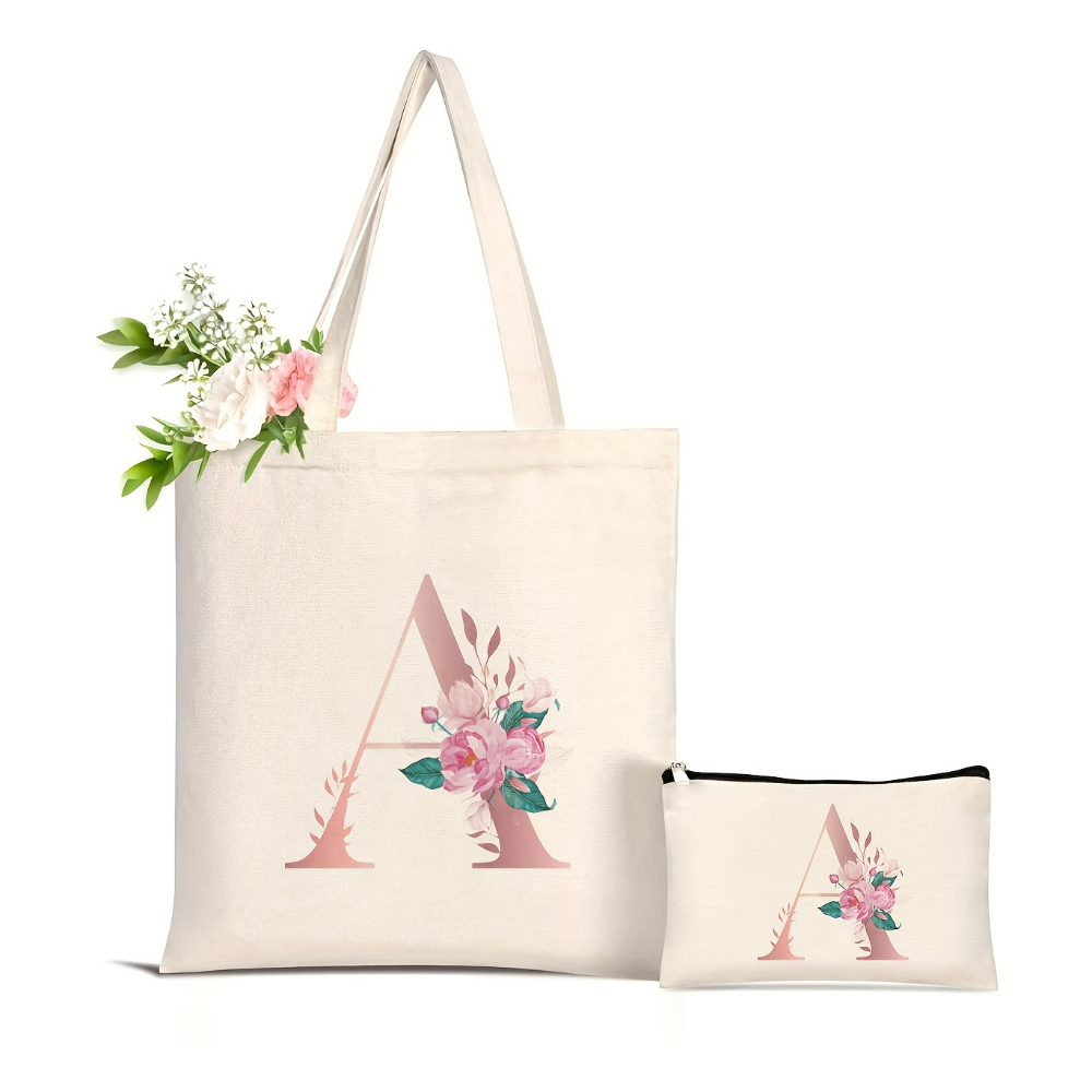 1pc Floral Love Letter Print T - огляд і ціна Tote Bag Canvas Print