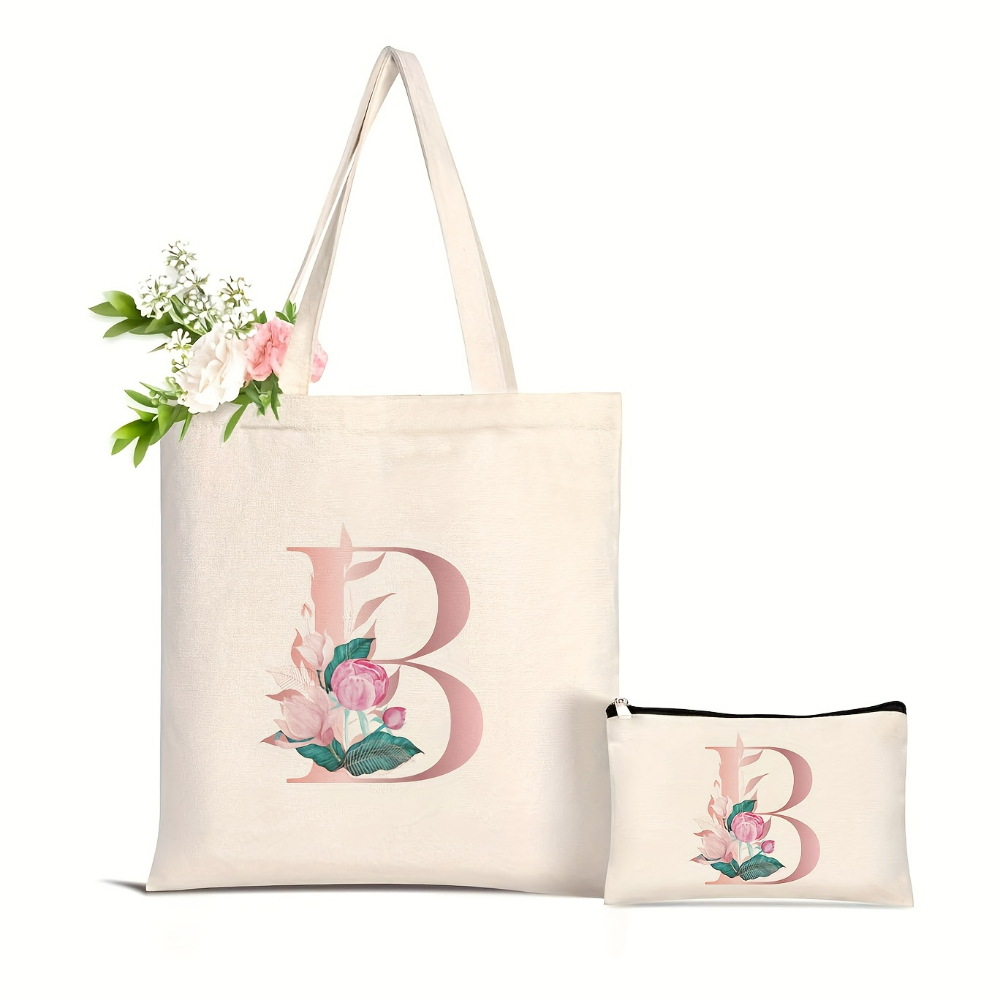 1pc Floral Love Letter Print T - огляд і ціна Tote Bag Canvas Print