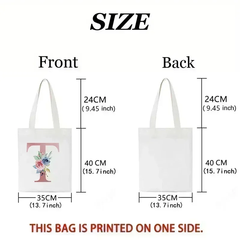 1pc Floral Love Letter Print T - огляд і ціна Tote Bag Canvas Print
