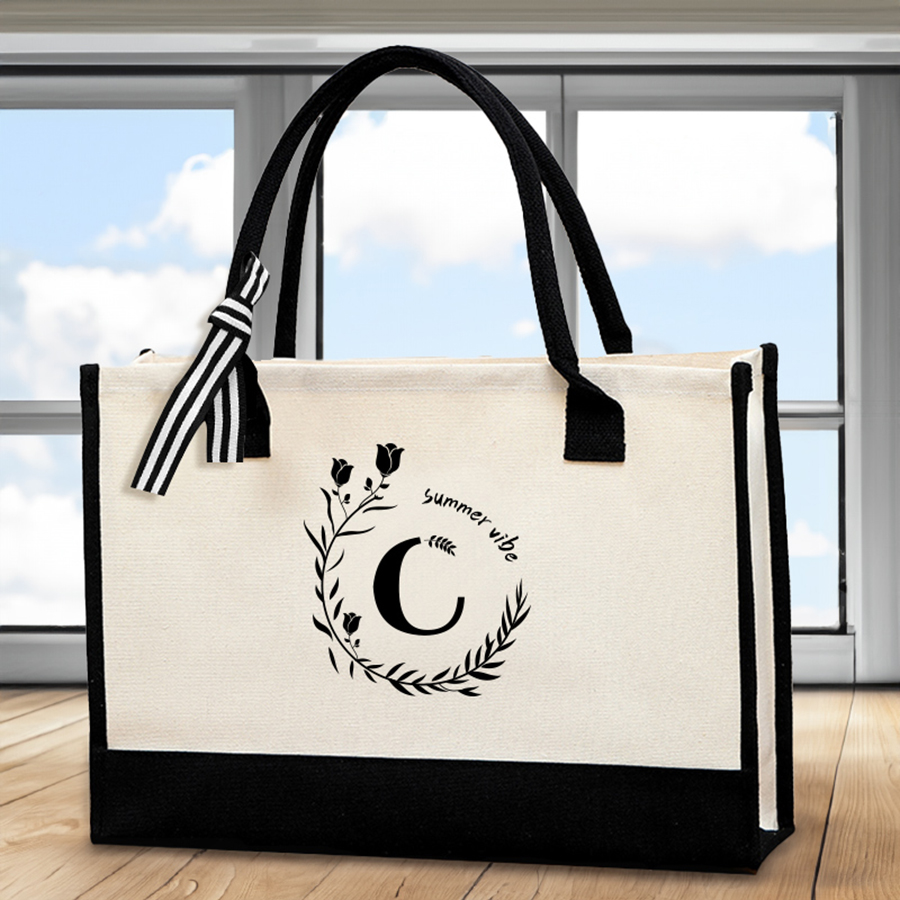 Leather letter print tote bag, - огляд і ціна Tote Bag Canvas Print