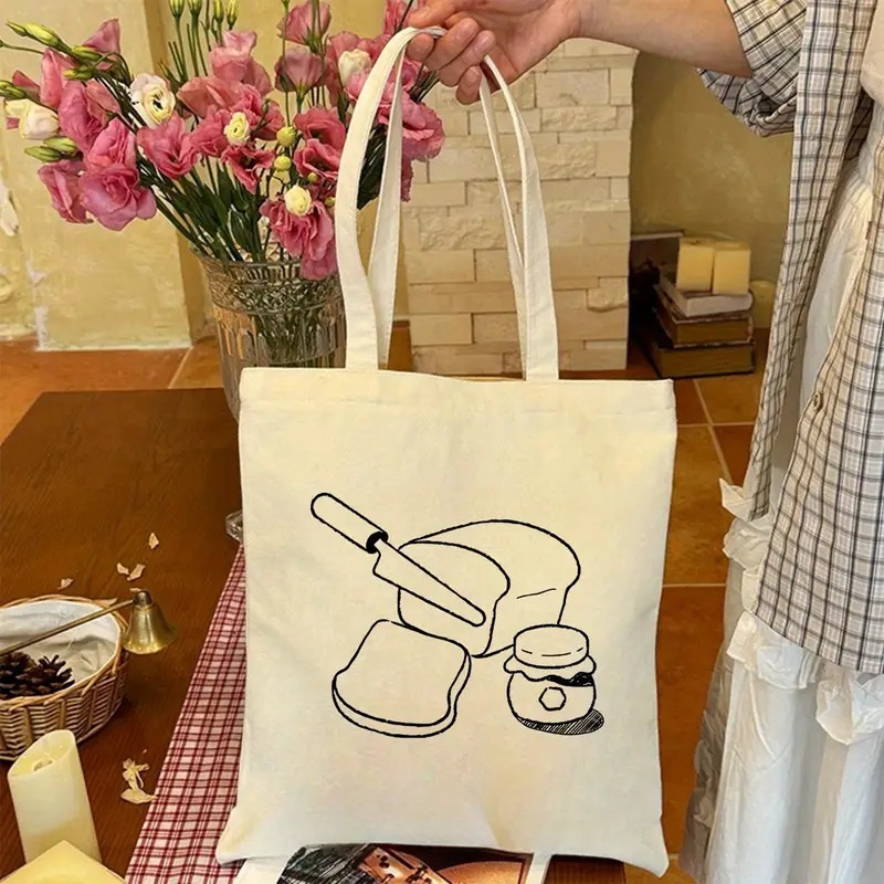 Bread Jam Line Art Canvas Tote - огляд і ціна Tote Bag Canvas Print