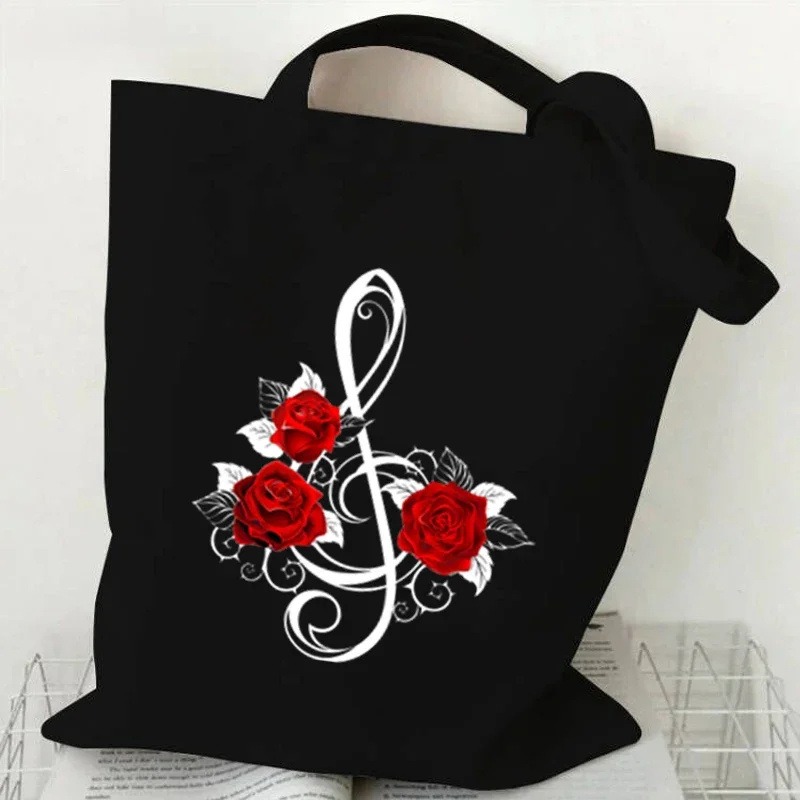 Music Note Heartbeat Printed C - огляд і ціна Tote Bag Canvas Print