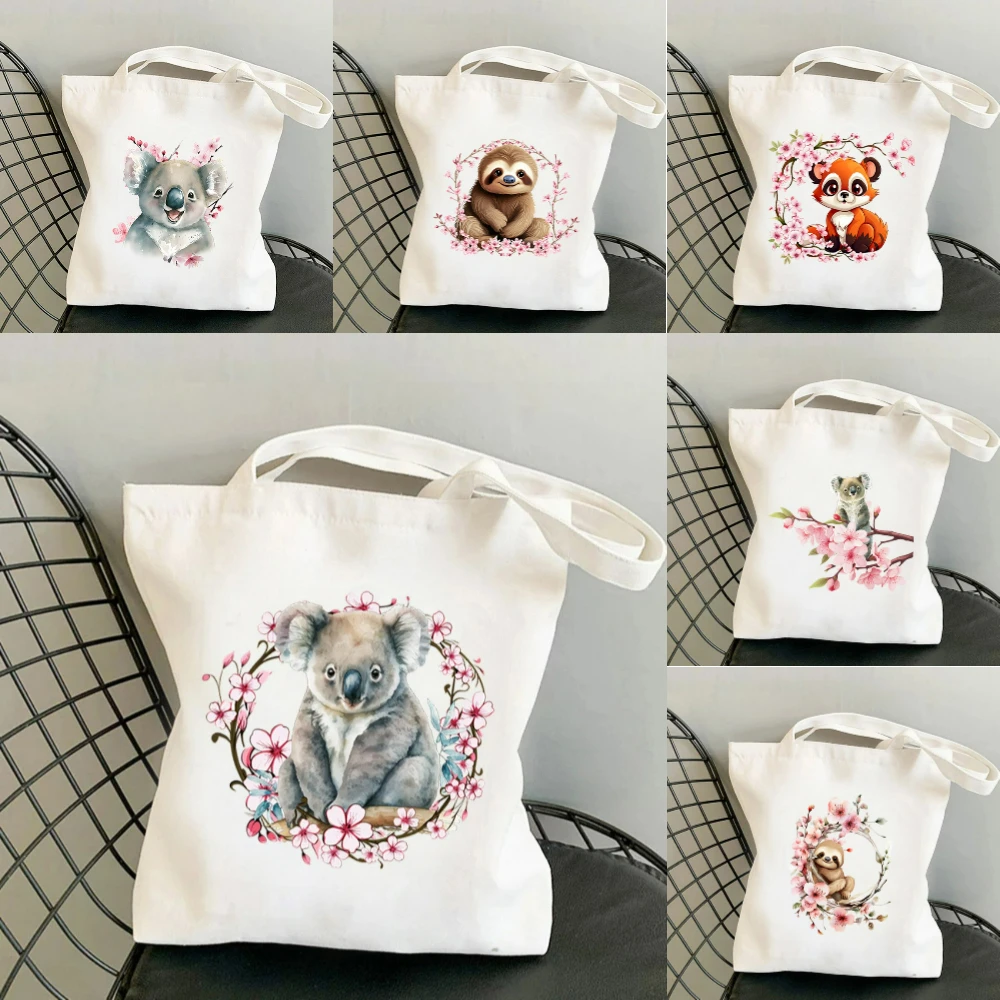 1pc Koala Cherry Blossom Print - огляд і ціна Tote Bag Canvas Print
