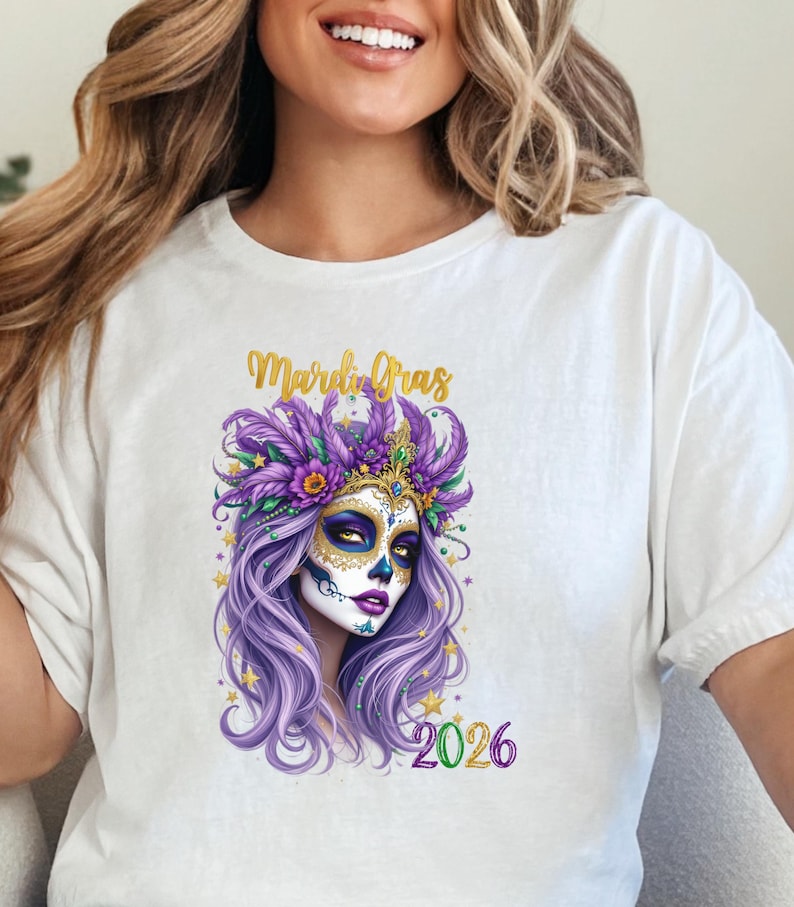 Mardi Gras Lady 2026 Shirt Pur - огляд і ціна Parade Fashion Street