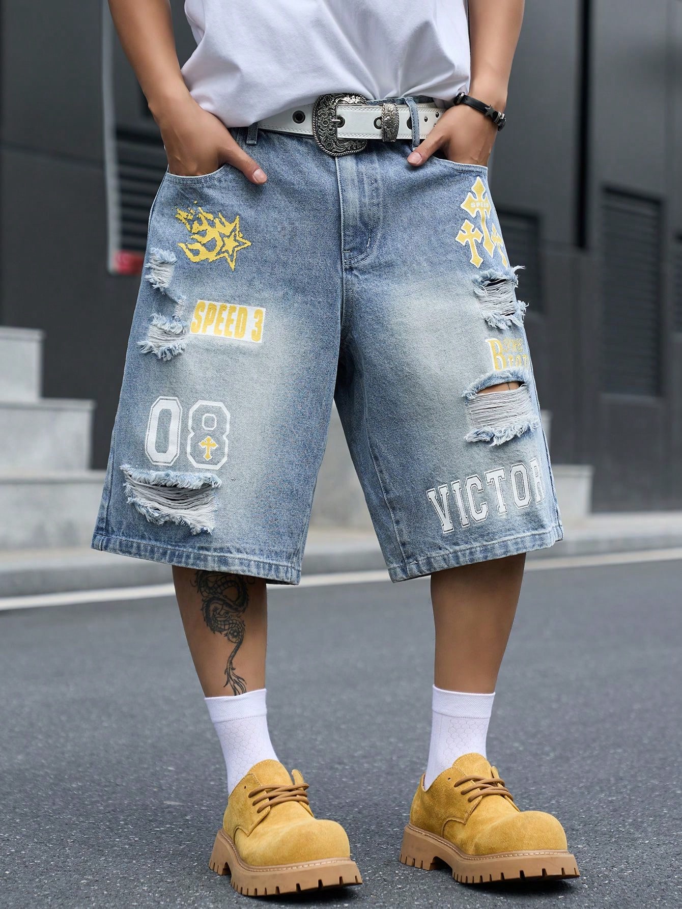 Men's Loose Fit Denim Bermuda  - огляд і ціна Street Fashion Jeans